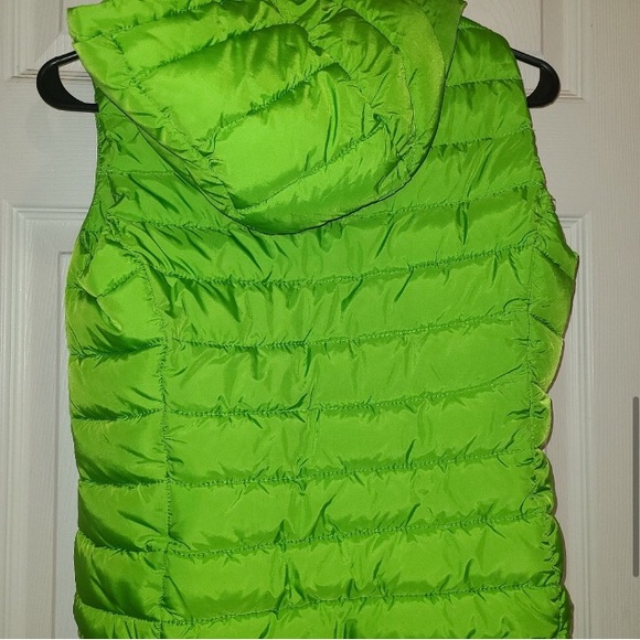 Hollister Women’s size XS green lime hoodie vest full zip pockets comfy warm - Picture 3 of 5